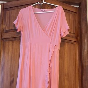 magnificent night coral maxi dress